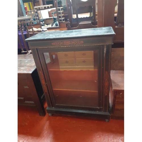 538 - Inlaid Single Glazed Vintage Shop Display Cabinet.