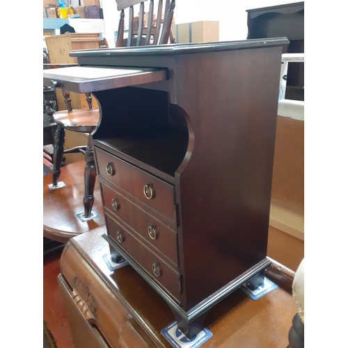 545 - Mahogany Single Cupboard Bedside Cupboard with Pull Out Shelf.