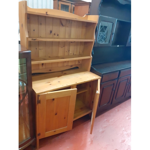 593 - Small Solid Pine Closed Back Dresser with no Door Handles - 5ft Tall.