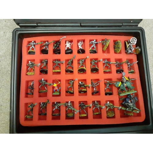 92 - Quantity of Games Workshop Warhammer Figures Including My Necron Immortals in Double Layered Case.