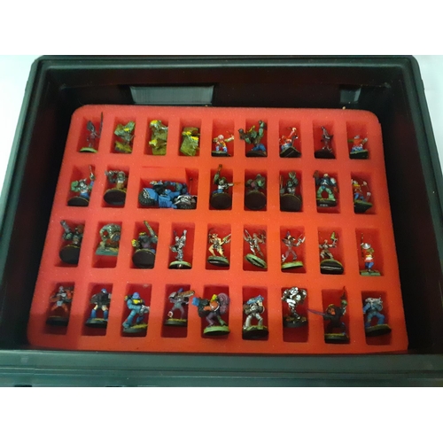 92 - Quantity of Games Workshop Warhammer Figures Including My Necron Immortals in Double Layered Case.