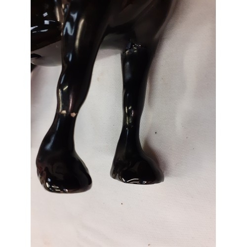 290 - Two Black Beswick Horses - both have repairs to legs.