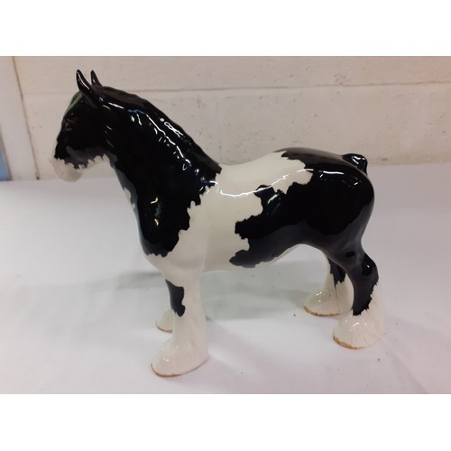 431 - Beswick Black & White Piebald Shire Horse Model no 818 - Restored