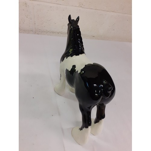 431 - Beswick Black & White Piebald Shire Horse Model no 818 - Restored