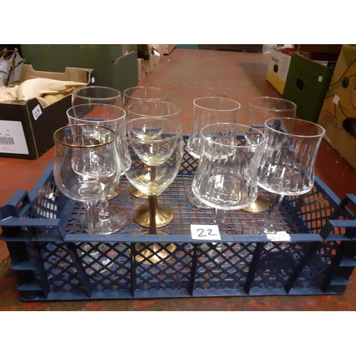 22 - Selection of Stemmed Glasses.