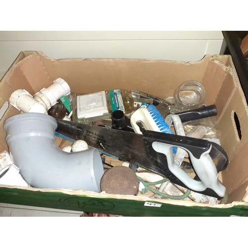 41 - Box of Tools & Plumbing Accessories etc.