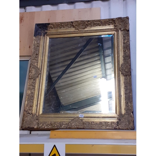 483 - Gilt Framed Wall Mirror - corner decorative piece missing.