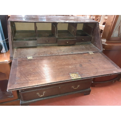 610 - Large Georgian Drop Front Writing Bureau over 5 Drawers with Brass Handles.