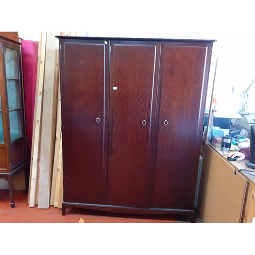 613 - Stag Mahogany Triple Wardrobe.