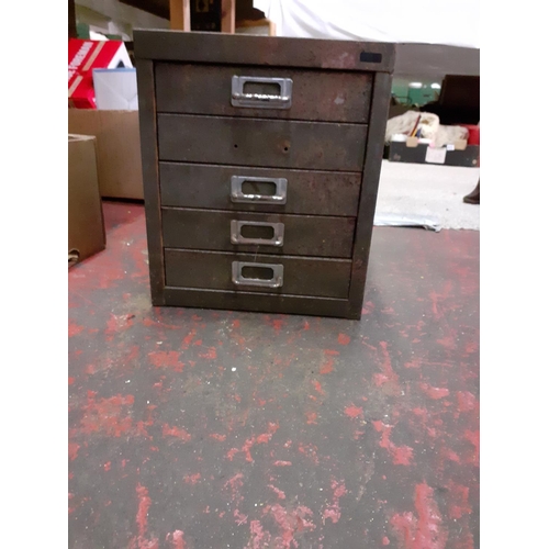 88 - Set of 5 Slim Metal Storage Drawers.