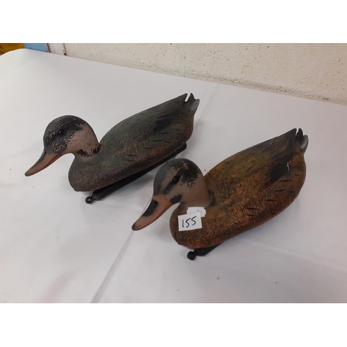 155 - Two Plastic Decoy Ducks.