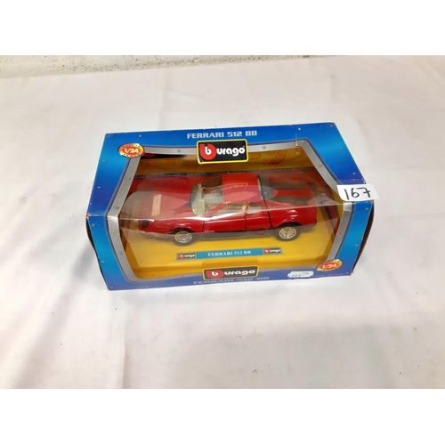 167 - Boxed Burago Ferrari 512 BB 0133.