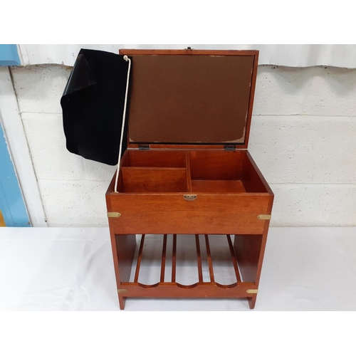 227 - Small Drinks Table with Three Bottle Under Shelf Rack & Hinged Glazed 