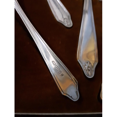 249 - Cased Set Silver Plated Fruit Spoons.