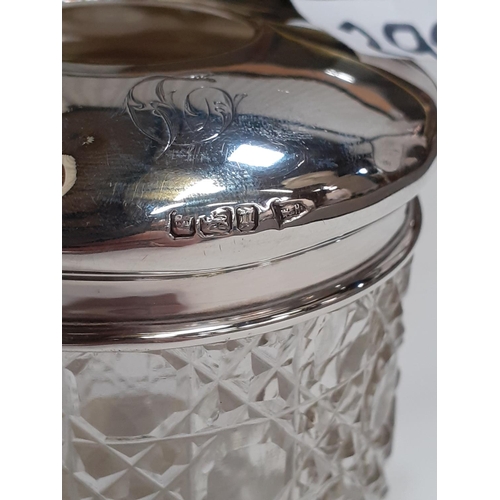 292 - Walker & Hall Hallmarked Silver Dressing Table Jar/Hair Tidy Sheffield 1905 Weight Lid 36g.