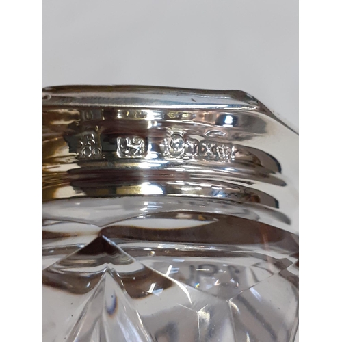 294 - Victorian Hallmarked Silver Mounted Cut Glass Jar Converted to Vase Sheffield 1865.