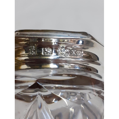 294 - Victorian Hallmarked Silver Mounted Cut Glass Jar Converted to Vase Sheffield 1865.