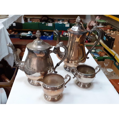 351 - Four Piece Silver Plated Tea Service.