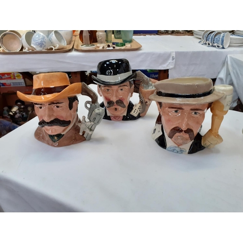 388 - Complete Set of Six Royal Doulton Wild West Series Character Jugs - Geronimo - D6733, Wild Bill Hick... 