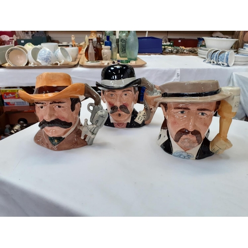 388 - Complete Set of Six Royal Doulton Wild West Series Character Jugs - Geronimo - D6733, Wild Bill Hick... 