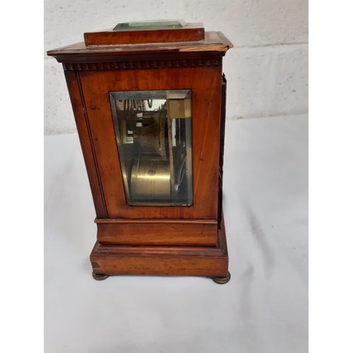 418 - Vintage Brass Willm Hay, Wolverhampton Mantle Clock in Mahogany & Glass Case.