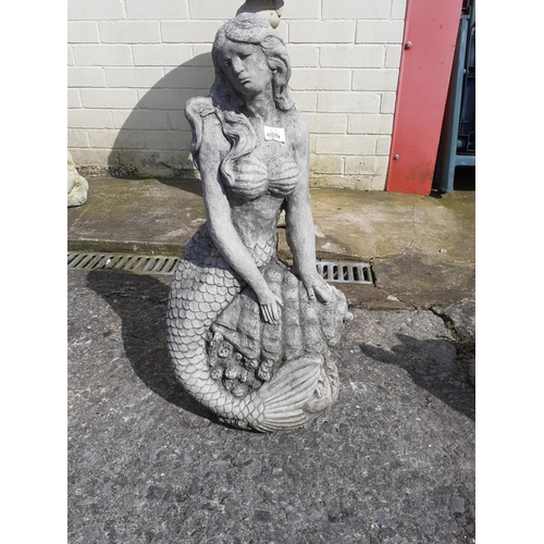 681 - Concrete Garden Mermaid - Approx 2ft tall.