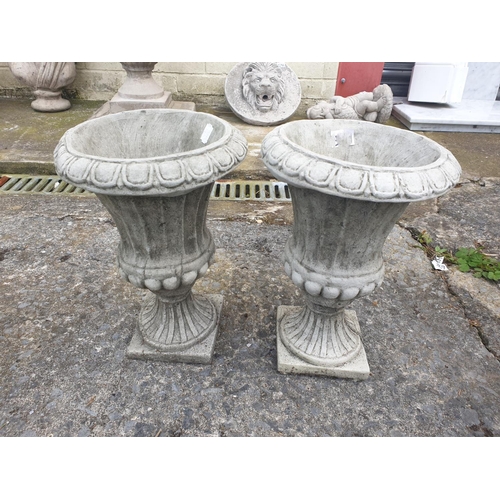 682 - Pair of Small Garden Urns - Approx 12