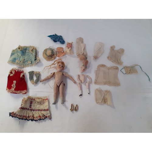 262 - Tray to Include Vintage Dolls, Vintage Monarchy Jigsaw Puzzle, Vintage Spinner Box & Ladies Gloves e... 