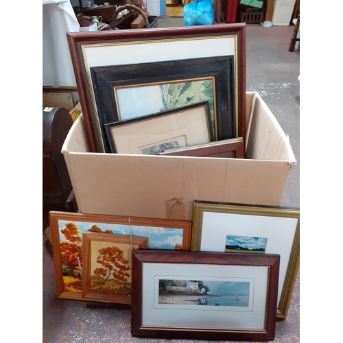 108 - Box of Various Framed Pictures etc.