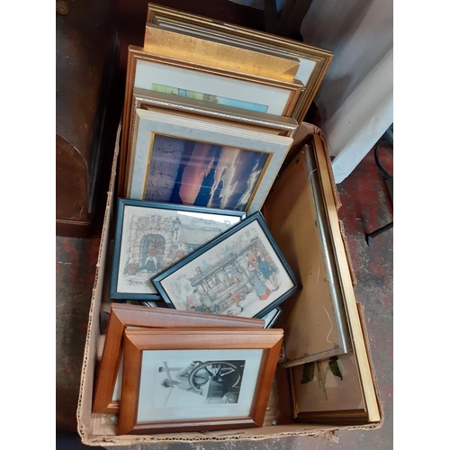 110 - Box of Assorted Framed Pictures & Prints.