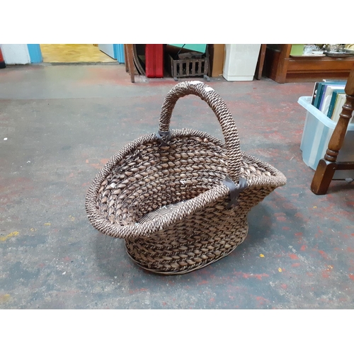 113 - Wicker Flower Basket.