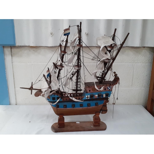 143 - Carved Model of Galleon - some repair needed.