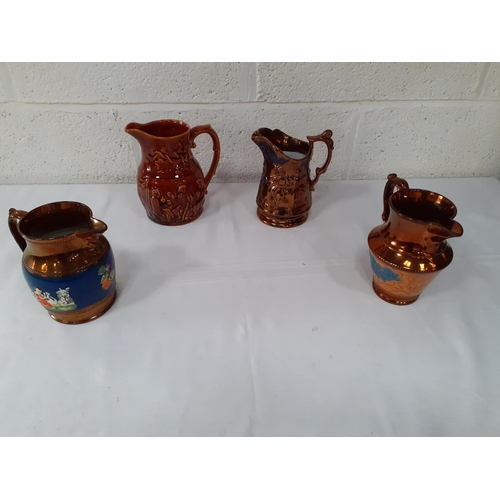 177 - Three Lustre Jugs & Spanish Glazed Jug.