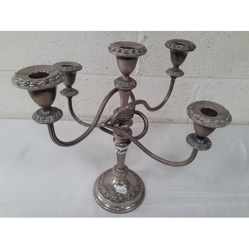 204 - 5 Branch Plated Candelabra.