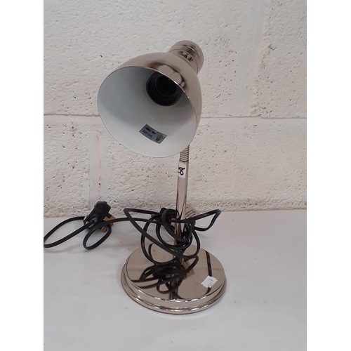 228 - Chrome Finished Adjustable Desk Lamp.