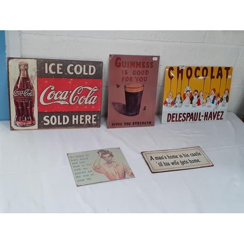 229 - Quantity of Enamel Signs to include Coca Cola.