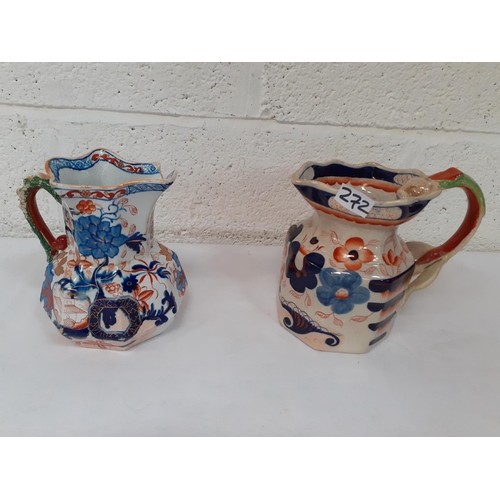 272 - Two Masons Imari Jugs - at fault, chip to one.