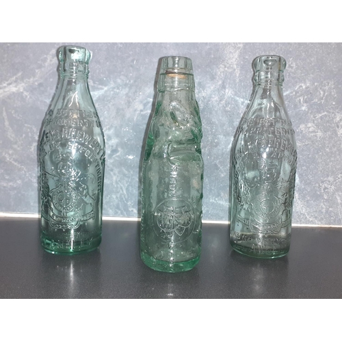 292 - Three Vintage Green Glass Bottle - Two are Buckleys & One Llanelly.