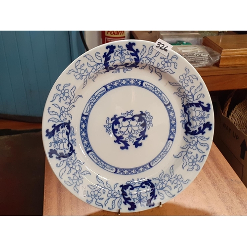 326 - Blue & White Minton Charger Plate.