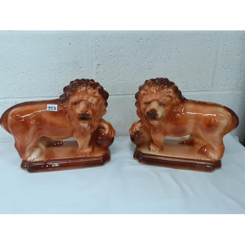 358 - Pair of Quality Victorian Lions.