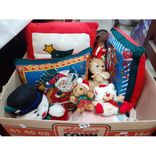 97 - Box of Plush Toys & Cushions.