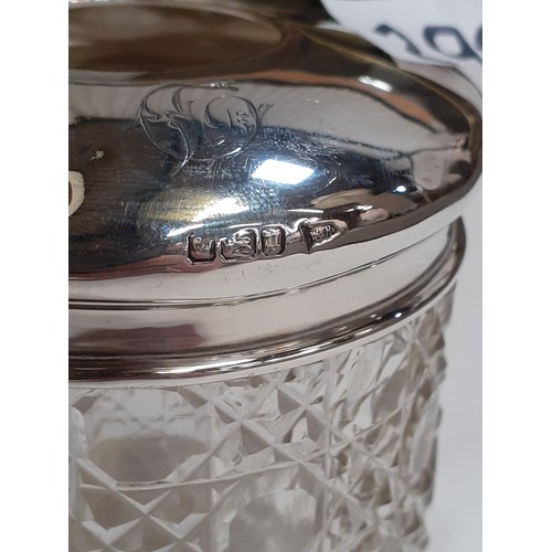 276 - Walker & Hall Hallmarked Silver Dressing Table Jar/Hair Tidy Sheffield 1905 Weight Lid 36g.