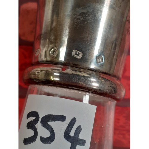 354 - Hallmarked Silver Top Decanter.