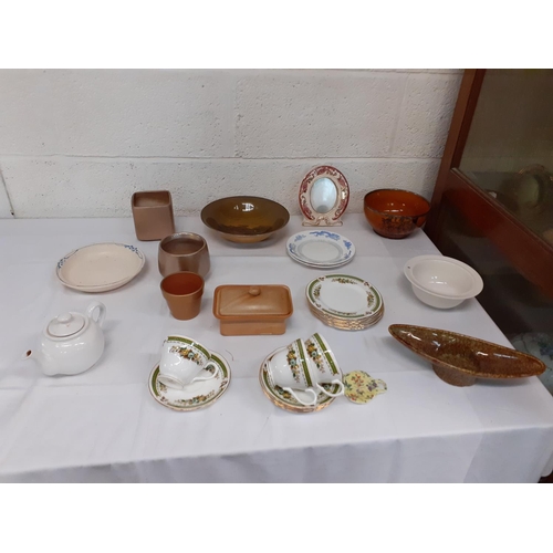 13 - Box to Include Part Tea Set, Bowls, Red Masons Mandalay Photo Frame - approx 18cm tall etc.