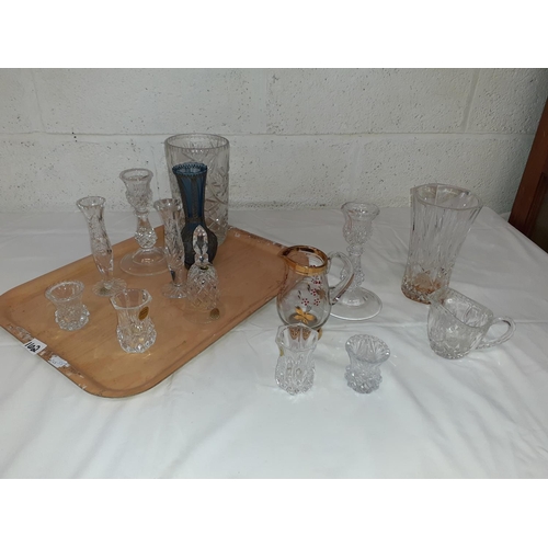 162 - Tray to Include Cut Glass Vases, 