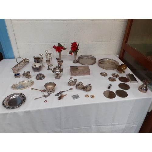 21 - An Assortment of Plated Ware - Trays, Dishes etc.