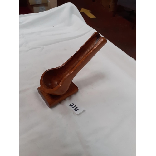 214 - Vintage Olivewood Pipe Stand.