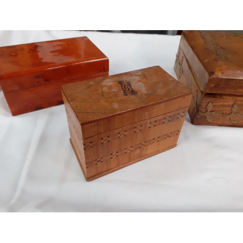 262 - Wooden Jewellery Box with Smaller Jewellery Box & Inlaid Box.