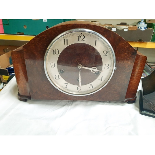 272 - Two Oak Cased Mantle Clocks - One Smiths Enfield Clock.