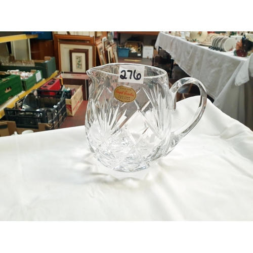 276 - Royal Brierley Lead Crystal Jug - 16cm tall.